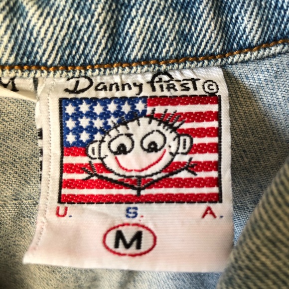 Vintage Denim Jacket w Metallic Flag - Picture 4 of 5